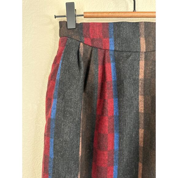 JH Collectibles Wool Blend Striped Checkboard Full Length Skirt Size 6 Lagenlook - Picture 3 of 13